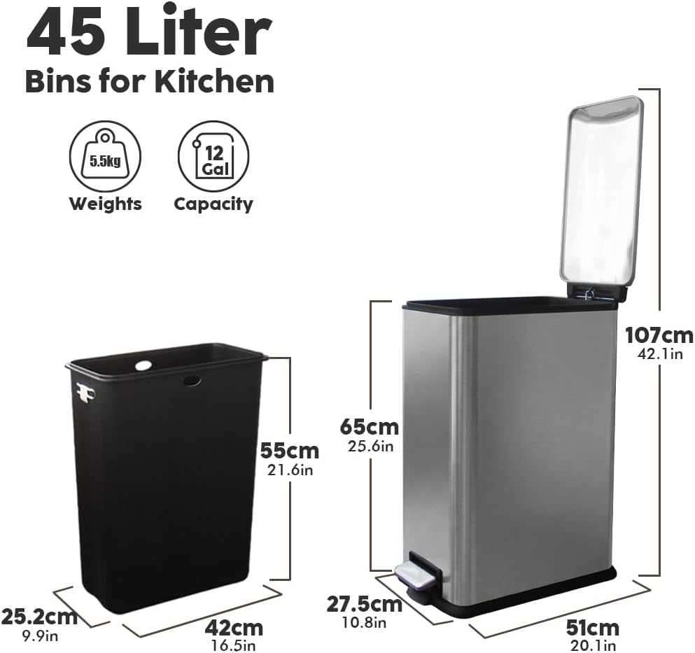 Diaper Pail, Baby Diaper Trash Can with Removal Inner Liner, Childproof Lock, Stainless Steel Garbage Pail with lid, Soft Close, Odor Control Diaper Disposal Bin, 4 Gallon Pink Diaper Can