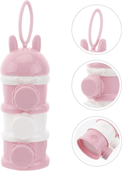 Kisangel Stackable Formula Dispenser 3 Layer Baby Milk Powder Dispenser Travel Milk Powder Container for Non- Spill Portable Home Storage