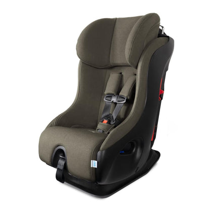 Clek Fllo Convertible Car Seat - Compact Design for 3-Across Seating, Extended Rear-Facing with Anti-Rebound Bar and Flame Retardant-Free (Railroad Ziip)