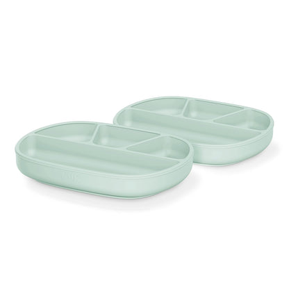 NUK Silicone Baby Tableware Bundle, Includes 1 Plate, 1 Bowl, 1 Cup, & 1 Spoon, Durable Suction Feature Helps Reduce Spills, Microwave-Safe, BPA-Free