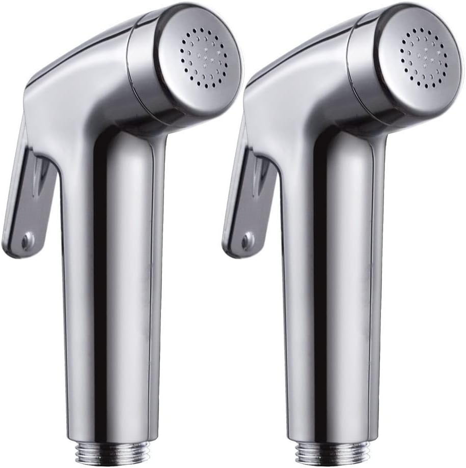 2 Pieces Bidet Sprayer Head Replacement for Toilet Cloth Diaper Shattaf Hand held Bidet Rinse Spray Head Replacement Chrome（only Sprayer）