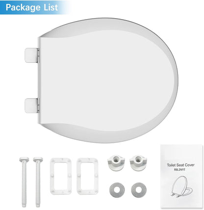 Toilet Seat, Elongated Toilet Seat with Toddler Seat Built in, Potty Training Toilet Seat Elongated Fits Both Adult and Child, with Slow Close and Magnets- Elongated