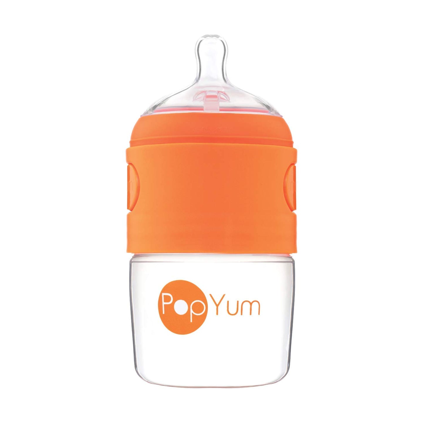 PopYum 9 oz Blue Anti-Colic Formula Making Baby Bottles, 3-Pack with #2 Medium Flow Nipples, 260 ml, BPA-Free, Natural Latch, Mixing, Dispenser