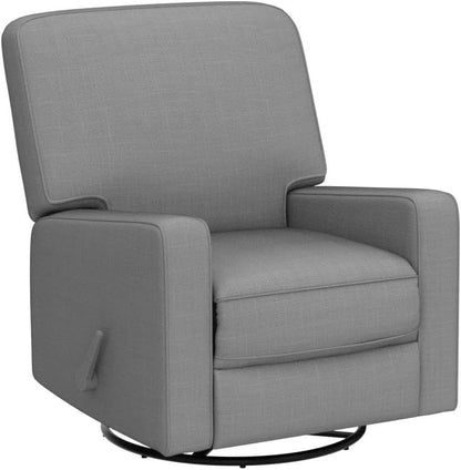 Harkawon Swivel Rocker Recliner Chair, Glider Rocker Recliner, Rocking Chair Nursery, Fabric Chair with High Back, Deep Seat, for Living Room, Bedroom, Beige