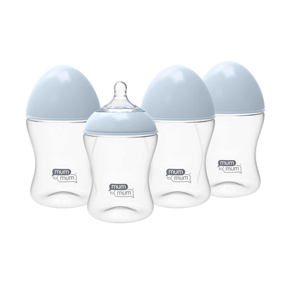 Self Grip Baby Bottles 8oz with "L" Flow Rate Nipples for 6-12 Months, 2 Pack, MM106AA