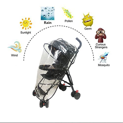 Stroller Rain Cover Baby Stroller Cover for Toddler Umbrella Stroller,Lightweight Travel Stroller,Windproof Waterproof Weather Shield,Compact Stroller Accessories EVA Material Odourless