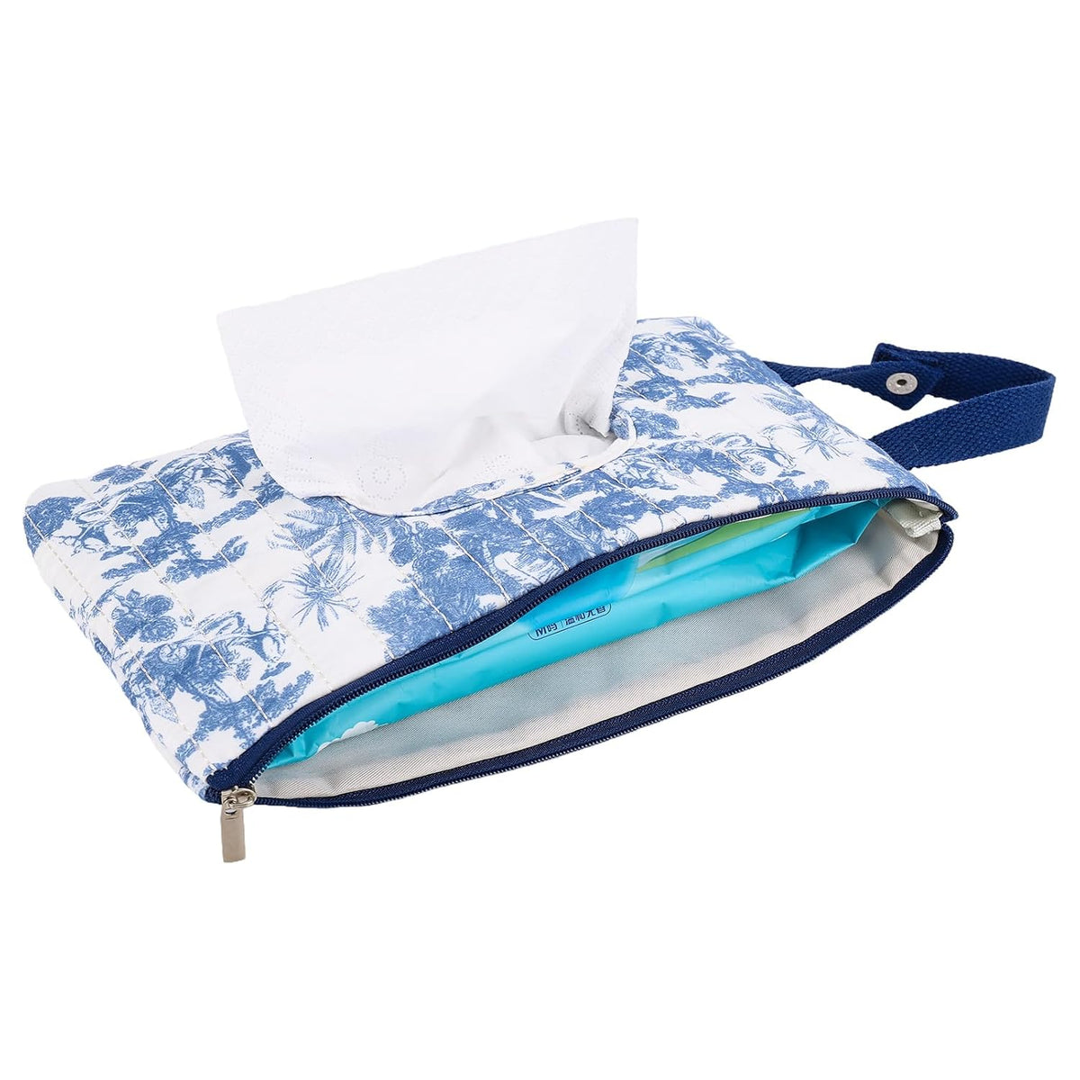 Quilted Diaper Wipe Pouch Portable Mommy Bag Refillable Floral Baby Wipe Holder for Travel Stroller Daily Casual (wihi)