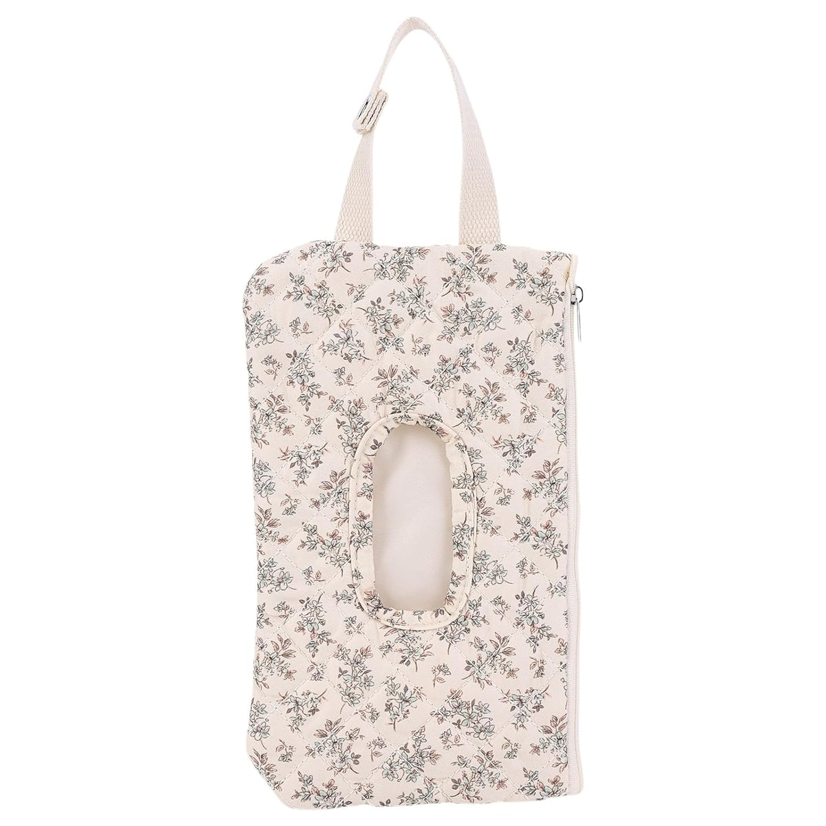 Quilted Diaper Wipe Pouch Portable Mommy Bag Refillable Floral Baby Wipe Holder for Travel Stroller Daily Casual (wihi)