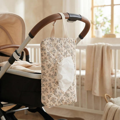 Quilted Diaper Wipe Pouch Portable Mommy Bag Refillable Floral Baby Wipe Holder for Travel Stroller Daily Casual (wihi)