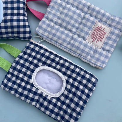 Quilted Diaper Wipe Pouch Portable Mommy Bag Refillable Floral Baby Wipe Holder for Travel Stroller Daily Casual (wihi)