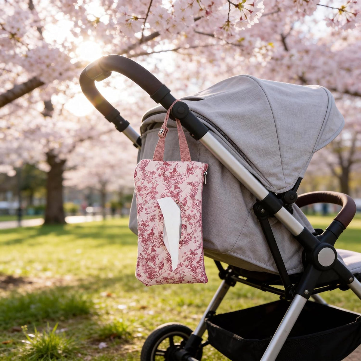 Quilted Diaper Wipe Pouch Portable Mommy Bag Refillable Floral Baby Wipe Holder for Travel Stroller Daily Casual (wihi)