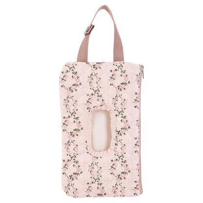 Quilted Diaper Wipe Pouch Portable Mommy Bag Refillable Floral Baby Wipe Holder for Travel Stroller Daily Casual (wihi)
