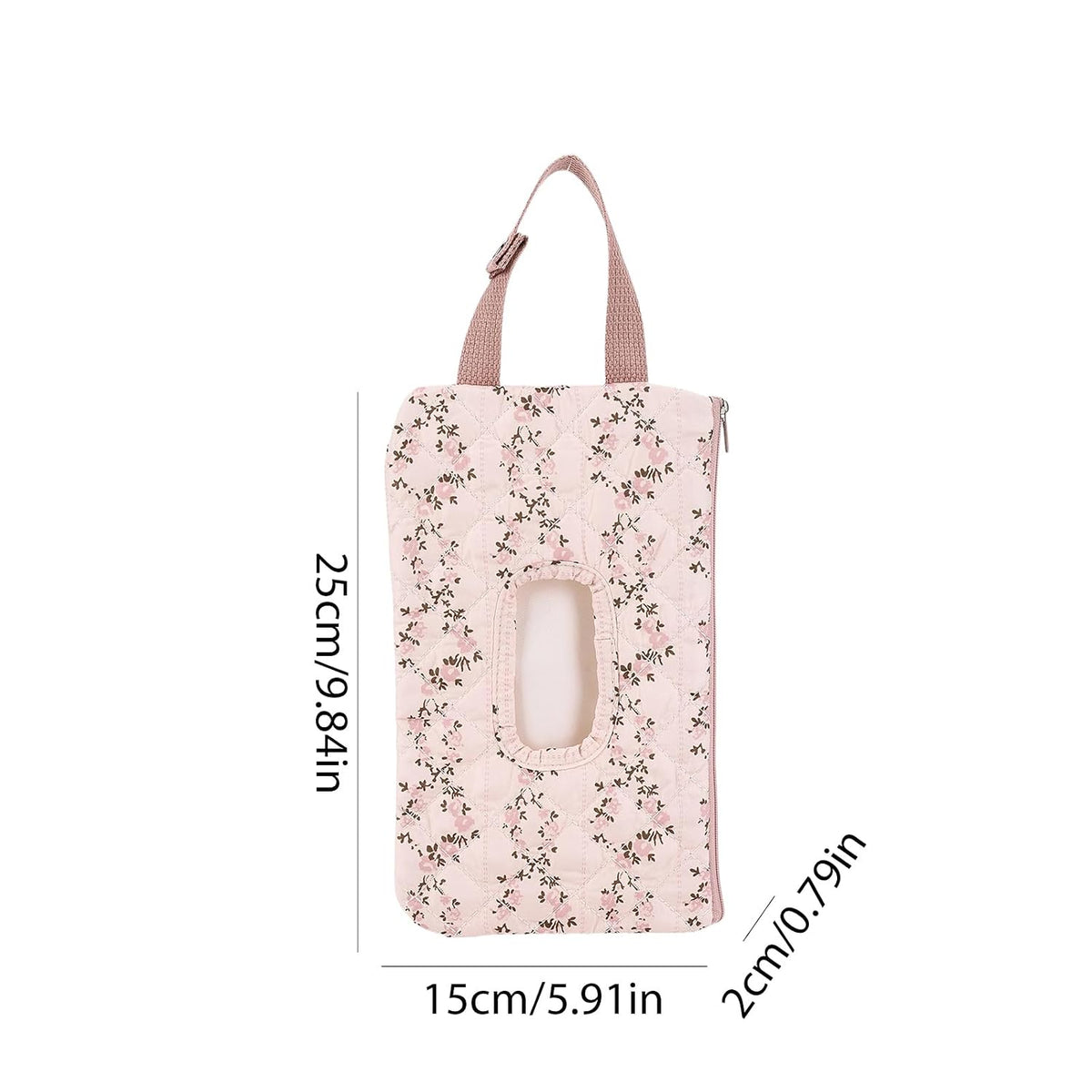 Quilted Diaper Wipe Pouch Portable Mommy Bag Refillable Floral Baby Wipe Holder for Travel Stroller Daily Casual (wihi)