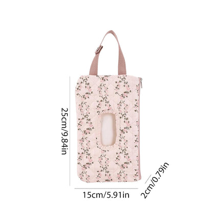 Quilted Diaper Wipe Pouch Portable Mommy Bag Refillable Floral Baby Wipe Holder for Travel Stroller Daily Casual (wihi)