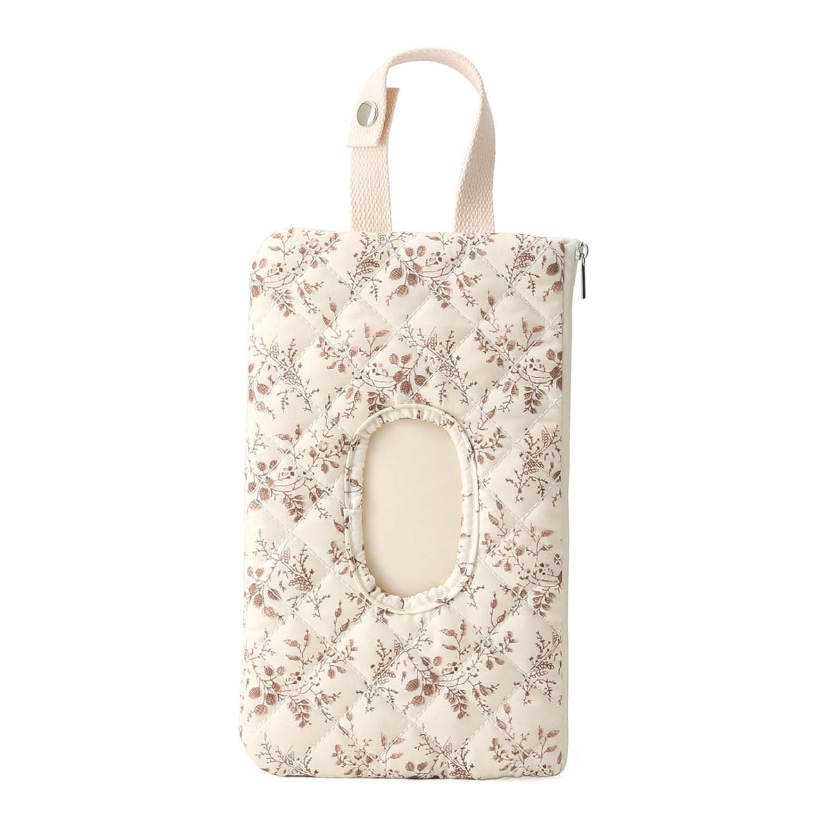Quilted Diaper Wipe Pouch Portable Mommy Bag Refillable Floral Baby Wipe Holder for Travel Stroller Daily Casual (wihi)