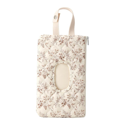 Quilted Diaper Wipe Pouch Portable Mommy Bag Refillable Floral Baby Wipe Holder for Travel Stroller Daily Casual (wihi)