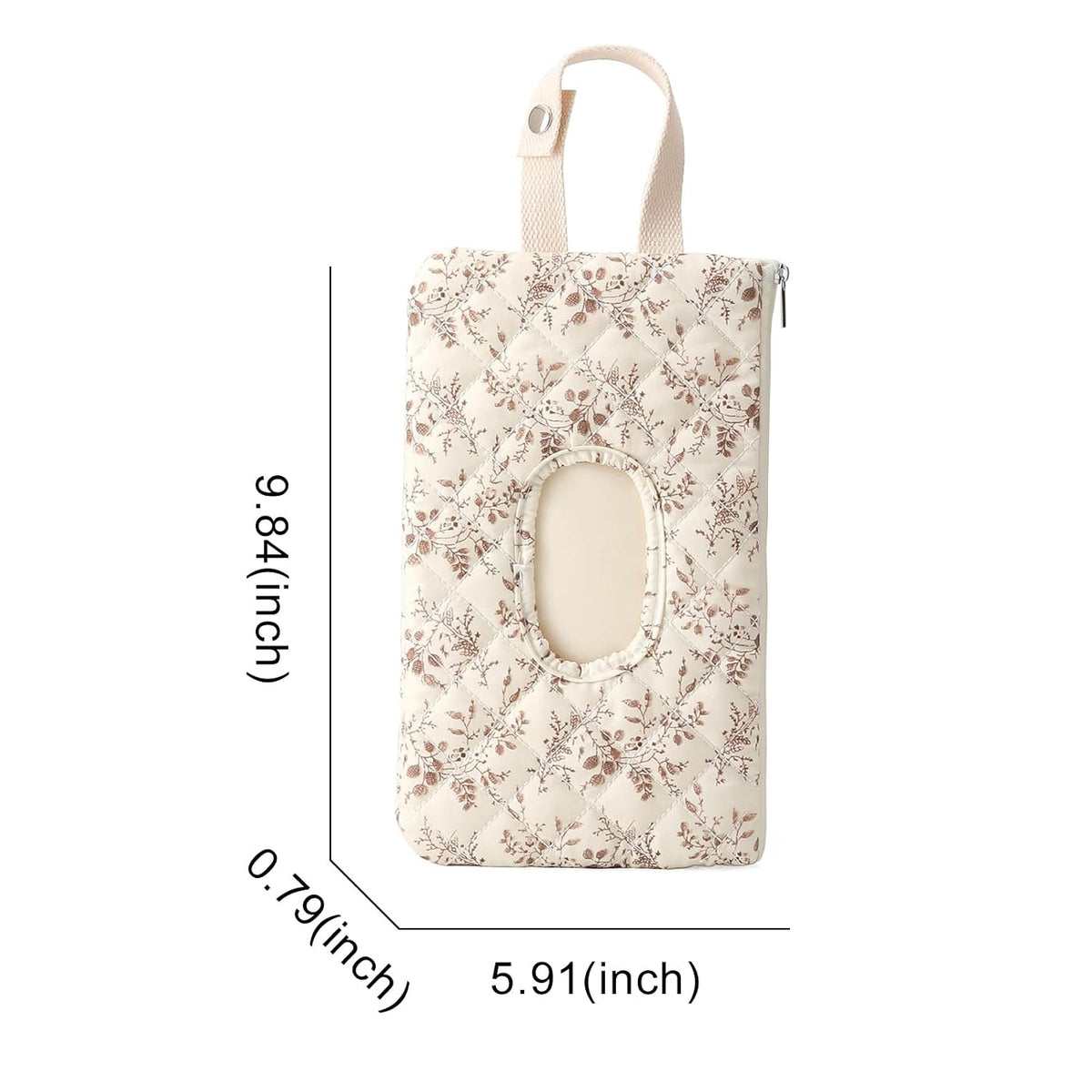Quilted Diaper Wipe Pouch Portable Mommy Bag Refillable Floral Baby Wipe Holder for Travel Stroller Daily Casual (wihi)