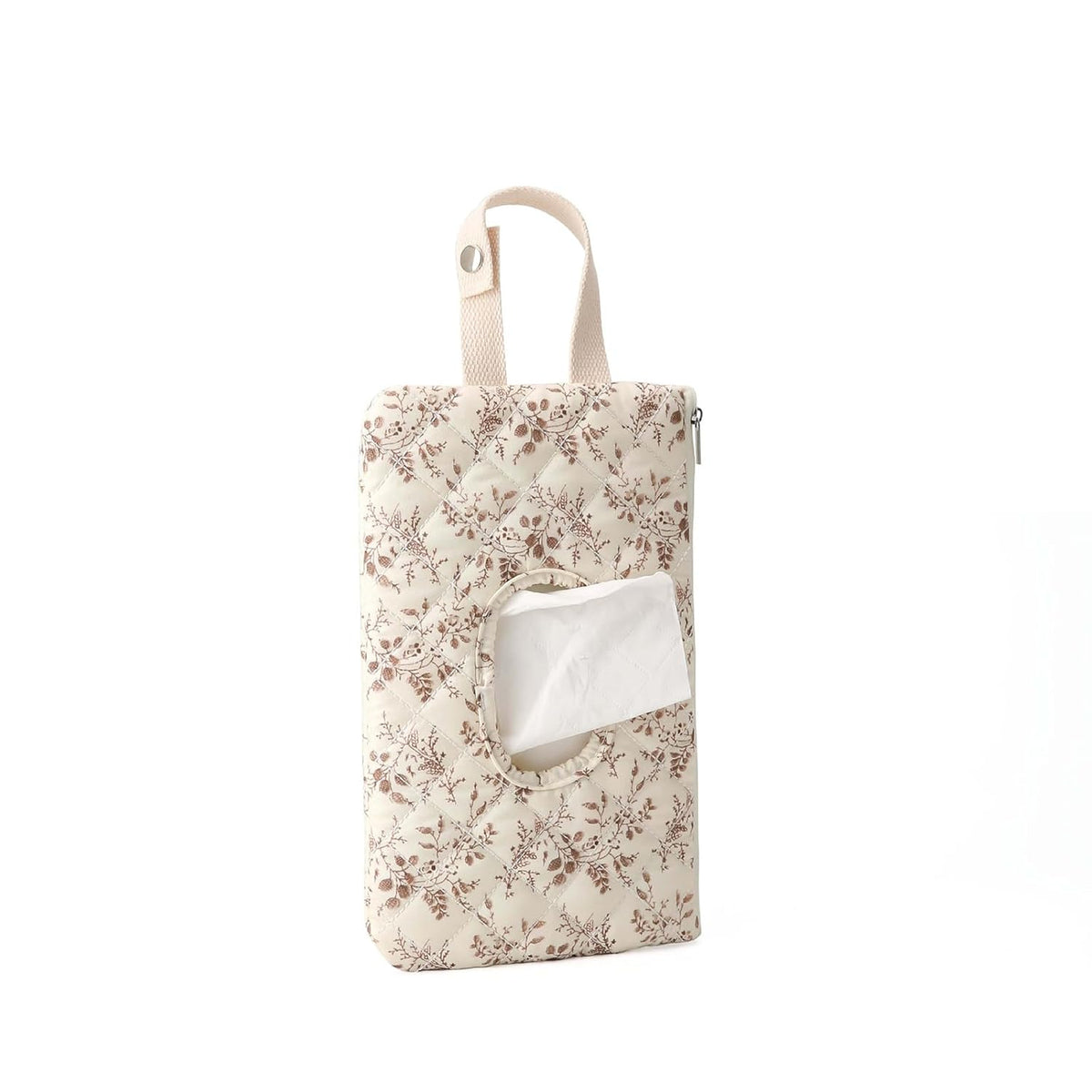 Quilted Diaper Wipe Pouch Portable Mommy Bag Refillable Floral Baby Wipe Holder for Travel Stroller Daily Casual (wihi)