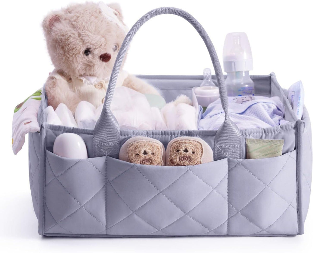 Baby Diaper Caddy Organizer Handbags Large Nursery Storage Basket Handbags with Handles for Newborn Essentials, Car Diaper Organizer, Gift for Baby Shower