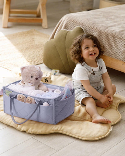 Baby Diaper Caddy Organizer Handbags Large Nursery Storage Basket Handbags with Handles for Newborn Essentials, Car Diaper Organizer, Gift for Baby Shower