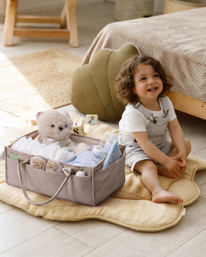 Baby Diaper Caddy Organizer Handbags Large Nursery Storage Basket Handbags with Handles for Newborn Essentials, Car Diaper Organizer, Gift for Baby Shower