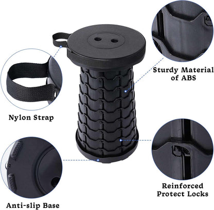 Foldable Telescoping Stool Portable, Retractable Stool for Adults, Upgraded Collapsible Folding Seats with Load Capacity 550lbs, Camping Stools for Adults