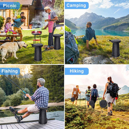 Foldable Telescoping Stool Portable, Retractable Stool for Adults, Upgraded Collapsible Folding Seats with Load Capacity 550lbs, Camping Stools for Adults