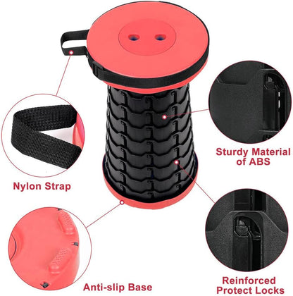 Foldable Telescoping Stool Portable, Retractable Stool for Adults, Upgraded Collapsible Folding Seats with Load Capacity 550lbs, Camping Stools for Adults