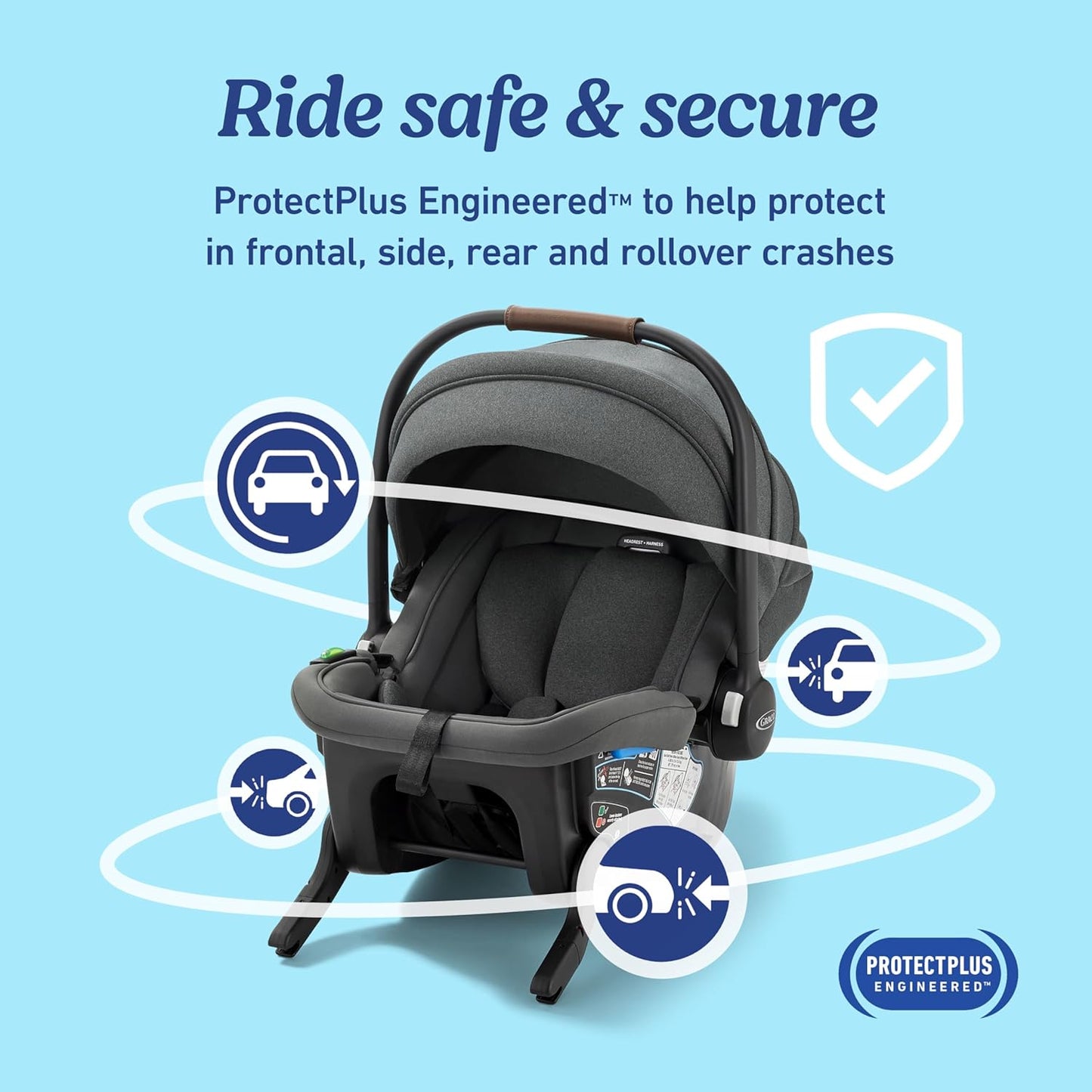 ® Gomax Infant Car Seat, Baseless Car Seat with Canopy, Rear Facing, Lightweight Carseat