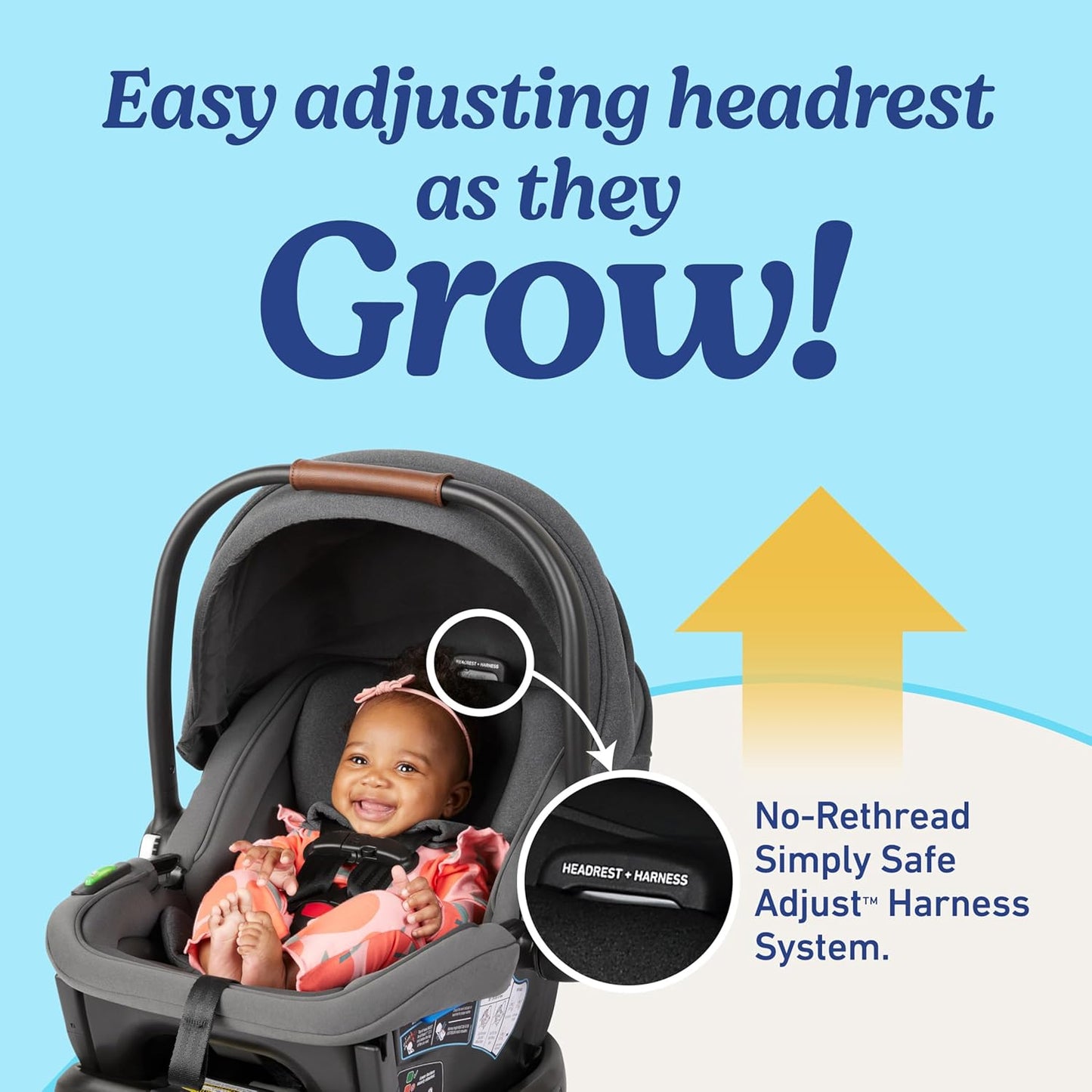 ® Gomax Infant Car Seat, Baseless Car Seat with Canopy, Rear Facing, Lightweight Carseat