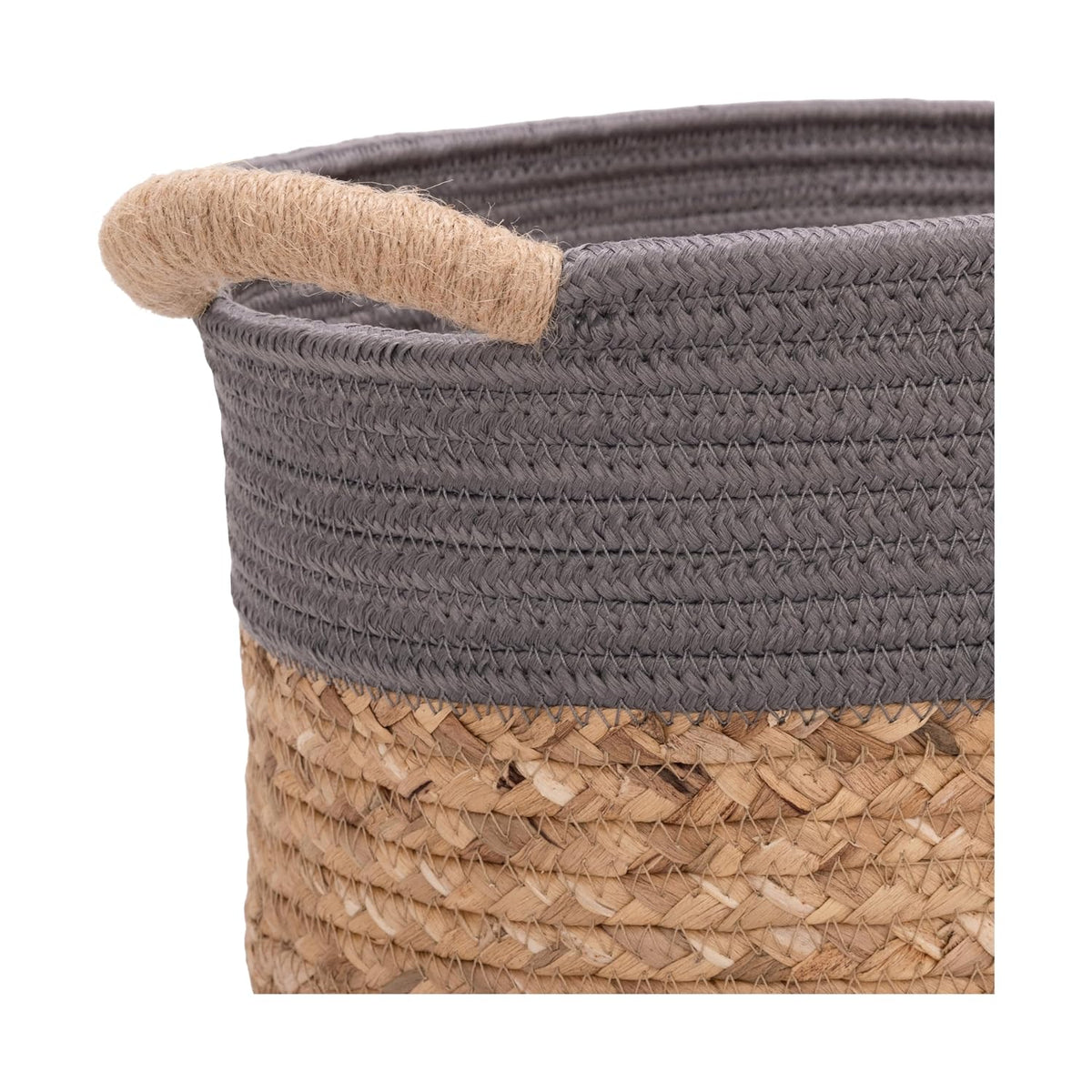 Premium Natural Handwoven Portable Laundry Bin Basket with Carrying Handles, Household Storage for Clothes, Linens, Sheets, Toys, Natural Water Hyacinth, Rectangular