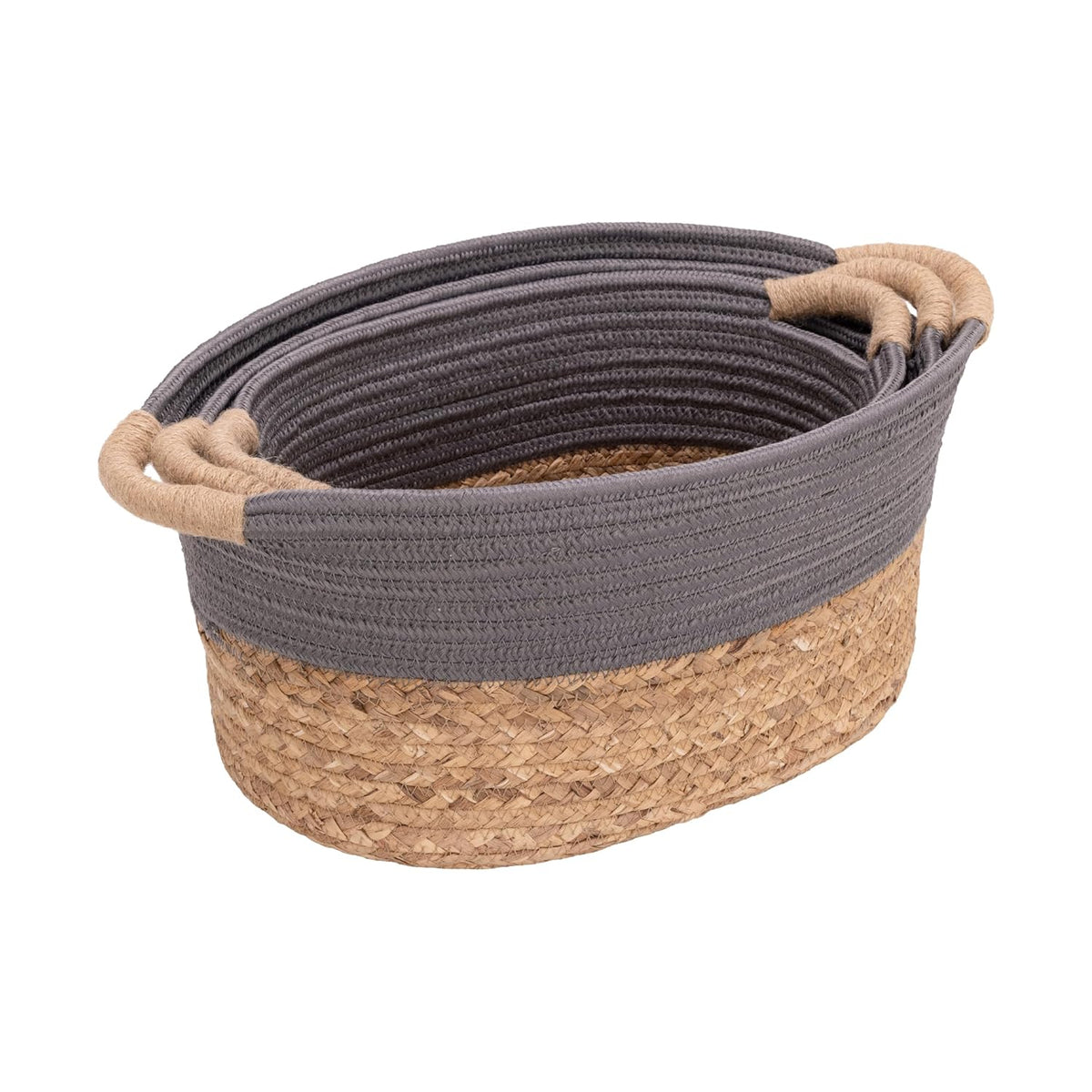 Premium Natural Handwoven Portable Laundry Bin Basket with Carrying Handles, Household Storage for Clothes, Linens, Sheets, Toys, Natural Water Hyacinth, Rectangular