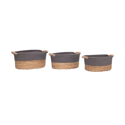 Premium Natural Handwoven Portable Laundry Bin Basket with Carrying Handles, Household Storage for Clothes, Linens, Sheets, Toys, Natural Water Hyacinth, Rectangular