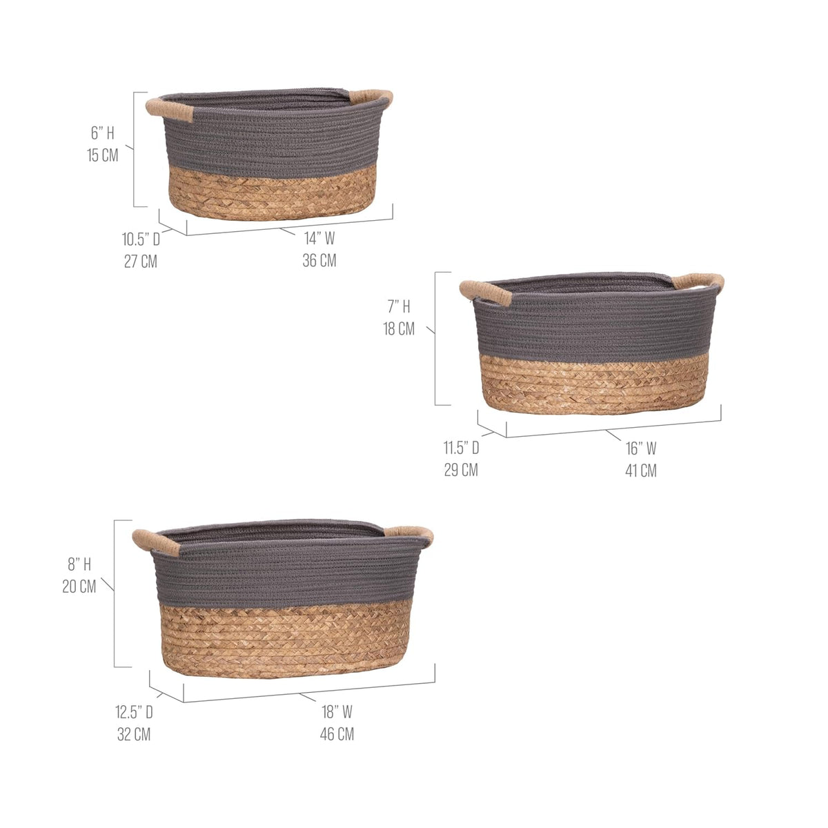 Premium Natural Handwoven Portable Laundry Bin Basket with Carrying Handles, Household Storage for Clothes, Linens, Sheets, Toys, Natural Water Hyacinth, Rectangular
