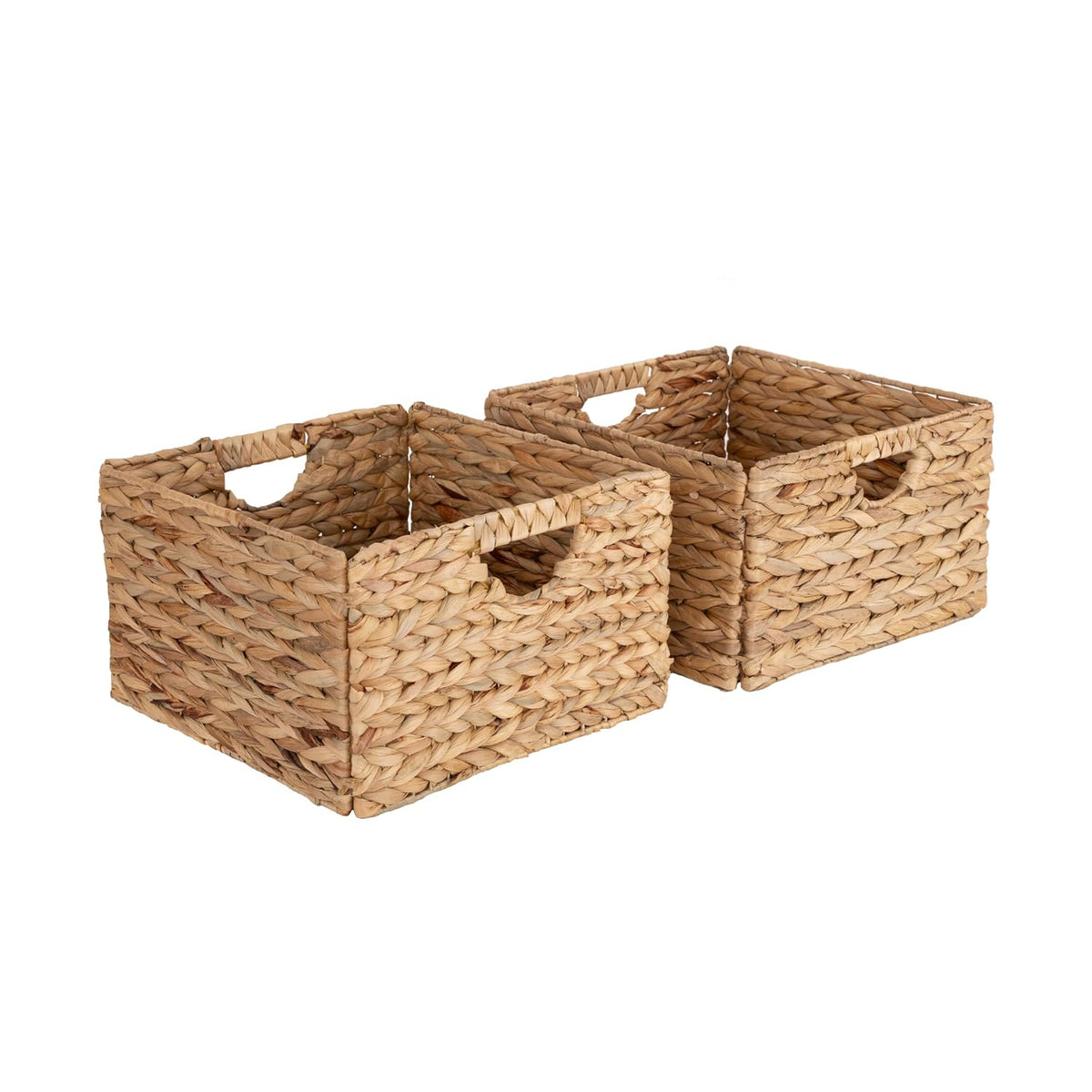 Premium Natural Handwoven Portable Laundry Bin Basket with Carrying Handles, Household Storage for Clothes, Linens, Sheets, Toys, Natural Water Hyacinth, Rectangular