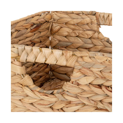 Premium Natural Handwoven Portable Laundry Bin Basket with Carrying Handles, Household Storage for Clothes, Linens, Sheets, Toys, Natural Water Hyacinth, Rectangular