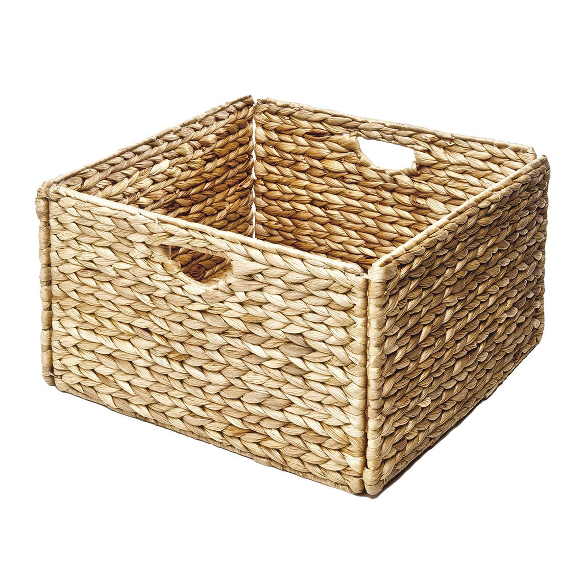 Premium Natural Handwoven Portable Laundry Bin Basket with Carrying Handles, Household Storage for Clothes, Linens, Sheets, Toys, Natural Water Hyacinth, Rectangular