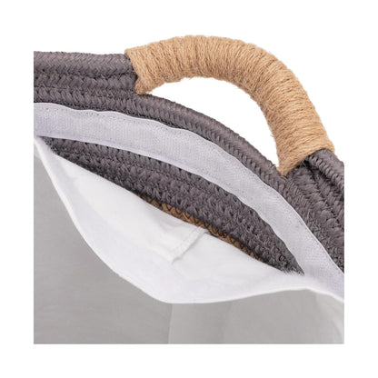 Premium Natural Handwoven Portable Laundry Bin Basket with Carrying Handles, Household Storage for Clothes, Linens, Sheets, Toys, Natural Water Hyacinth, Rectangular