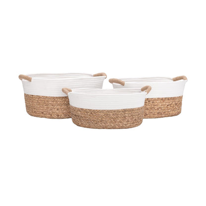 Premium Natural Handwoven Portable Laundry Bin Basket with Carrying Handles, Household Storage for Clothes, Linens, Sheets, Toys, Natural Water Hyacinth, Rectangular