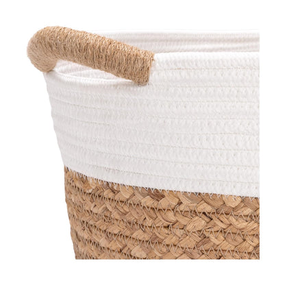 Premium Natural Handwoven Portable Laundry Bin Basket with Carrying Handles, Household Storage for Clothes, Linens, Sheets, Toys, Natural Water Hyacinth, Rectangular