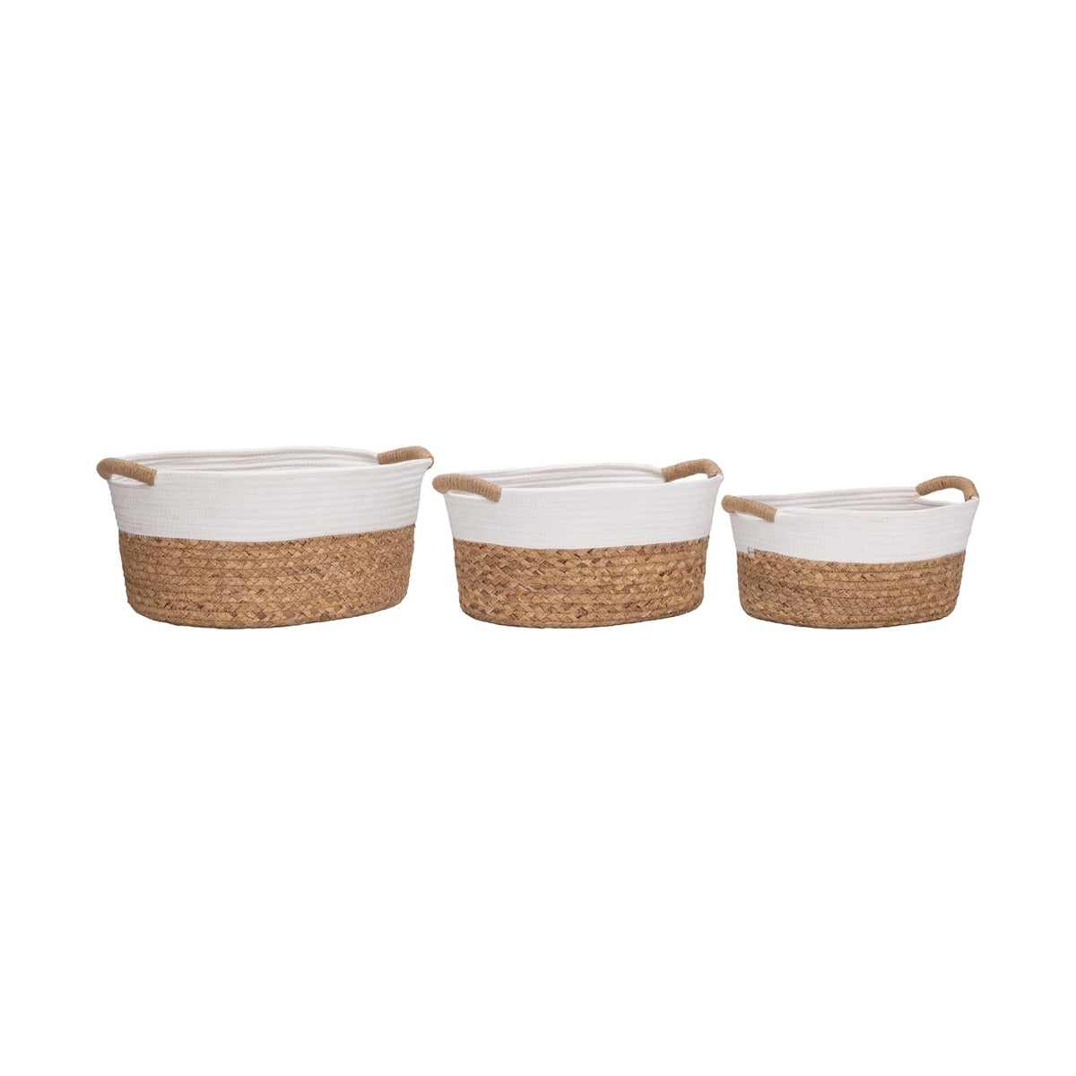 Premium Natural Handwoven Portable Laundry Bin Basket with Carrying Handles, Household Storage for Clothes, Linens, Sheets, Toys, Natural Water Hyacinth, Rectangular