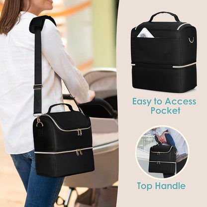 Wearable Breast Pump Bag, Pumping Bag with Cooler Compartment