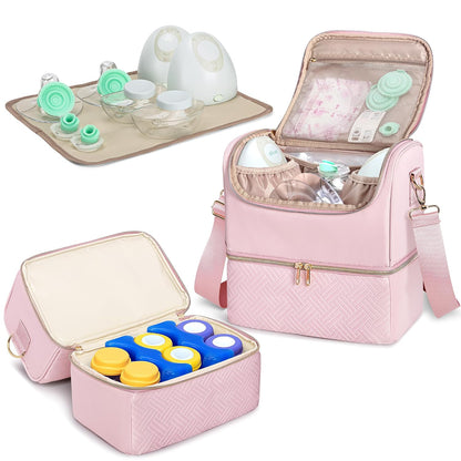 Wearable Breast Pump Bag, Pumping Bag with Cooler Compartment