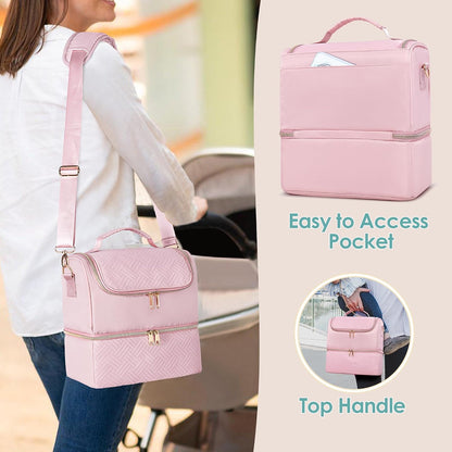 Wearable Breast Pump Bag, Pumping Bag with Cooler Compartment