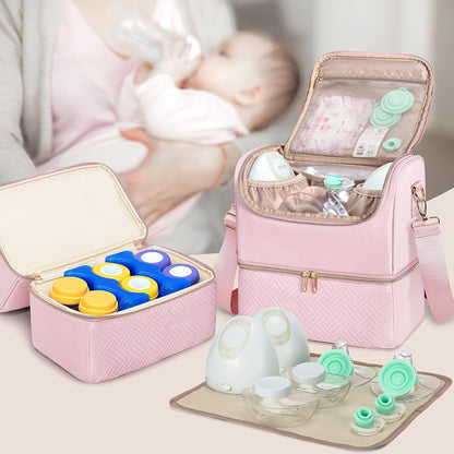 Wearable Breast Pump Bag, Pumping Bag with Cooler Compartment