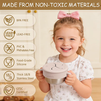 Snack Containers for Toddler Kids, 12 OZ Stainless Steel Snack Cup