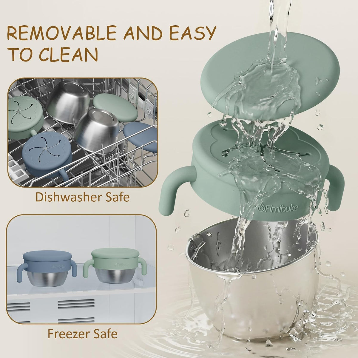 Snack Containers for Toddler Kids, 12 OZ Stainless Steel Snack Cup