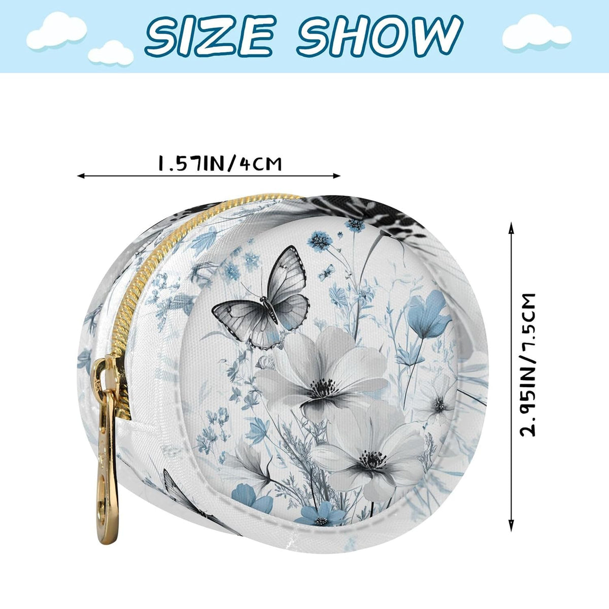 Wildflowers and Butterflies Baby Pacifier Holder Case, Dustproof Portable Storage Box for Diaper Bag Purse, Pacifier Storage Container for Boys & Girls