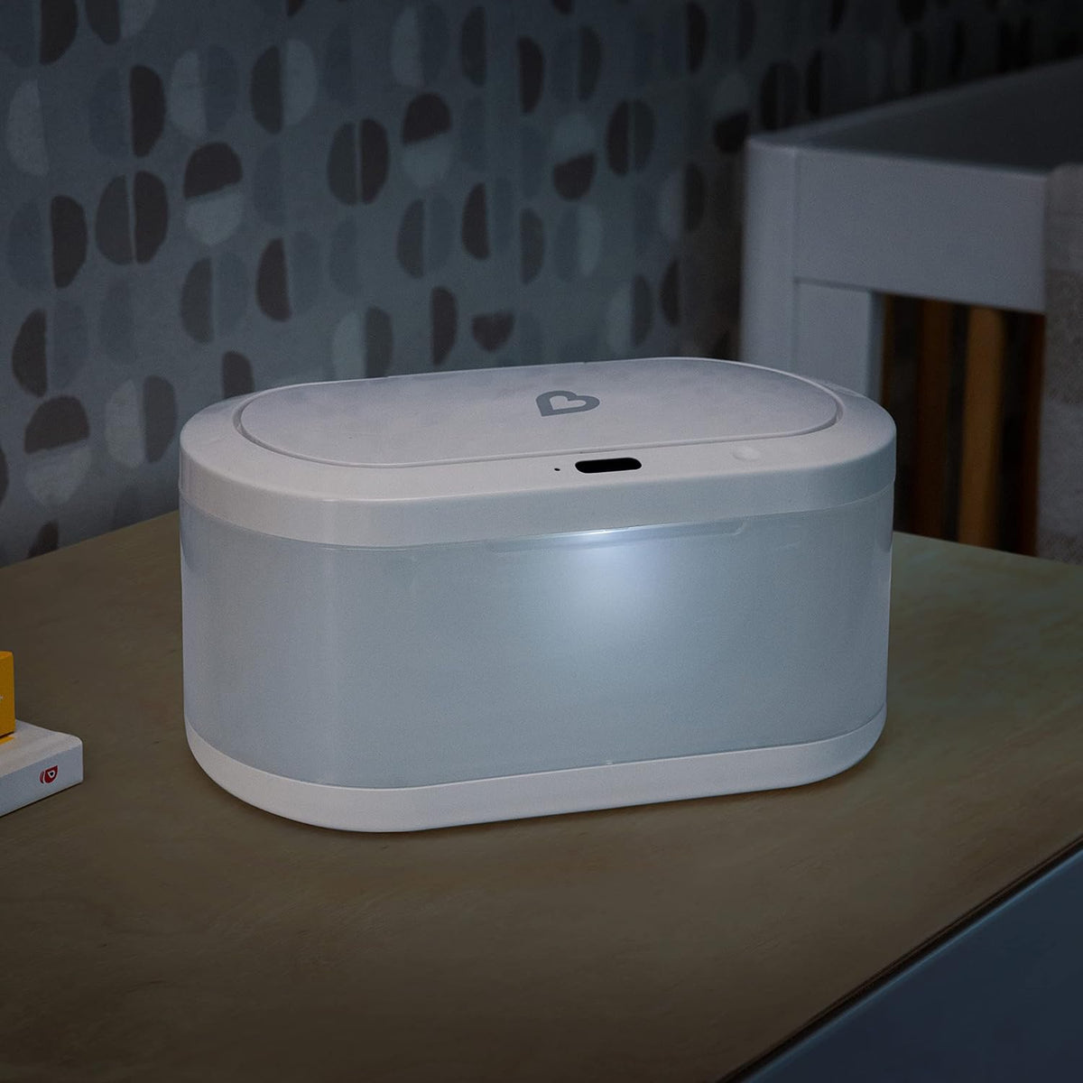 Touch Free Baby Wipe Warmer with Nightlight & Motion Sensor, White