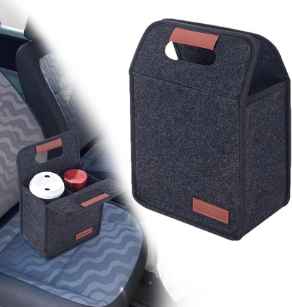 Foldable Drink Carrier Tote Bag with Leak Resistant Compartments, Multi Cup Beverage Organizer with Handle, Insulated Divider for Coffee, Takeout, Car Travel, Picnic, Grocery Transport (2 Cups)